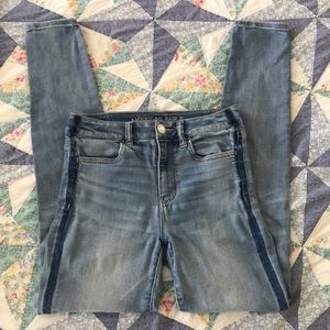 American Eagle stripe leg skinny jeans!!